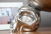 Fruit Bowl Skull 35cm Metal Silver