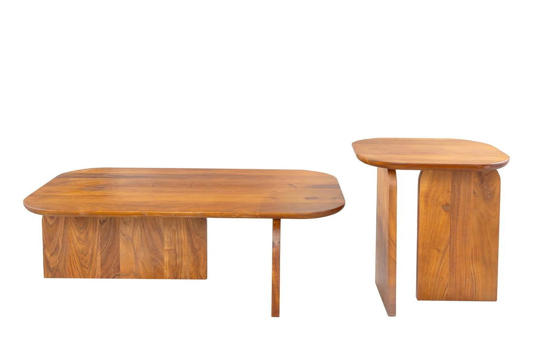 Set Of Two Coffee Tables Gatsby 100cm/45cm Mango Wood Brown