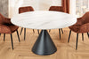 Round Dining Table Signature 135cm Ceramic White Metal Black