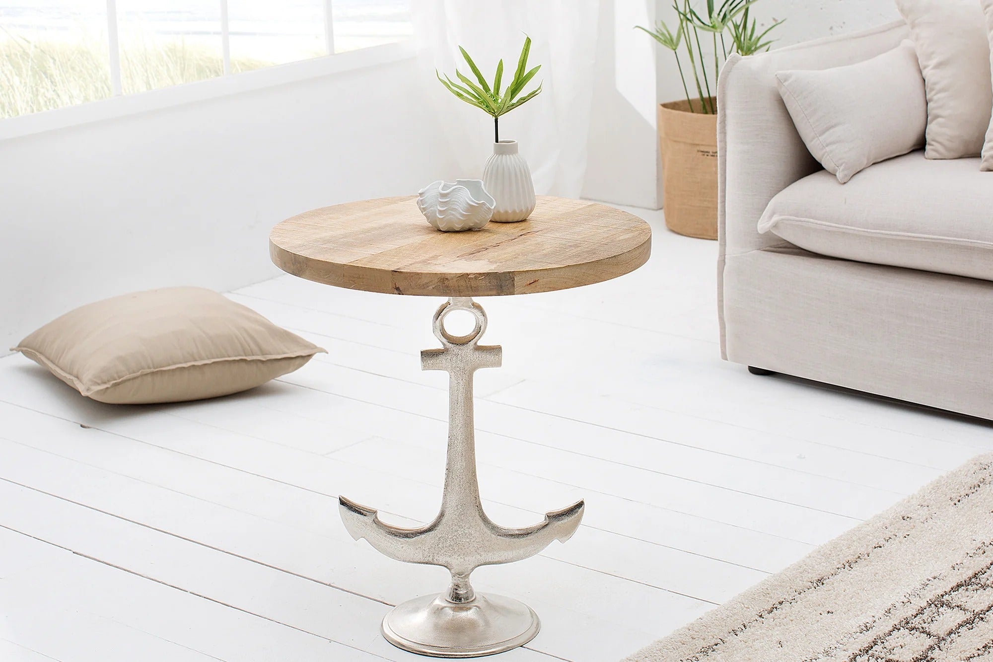 Round Side Table Captain 56cm Mango Wood Natural