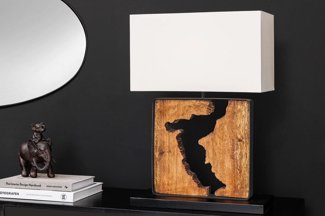 Table Lamp Designed By Nature 58cm Rain Tree Wood Natural