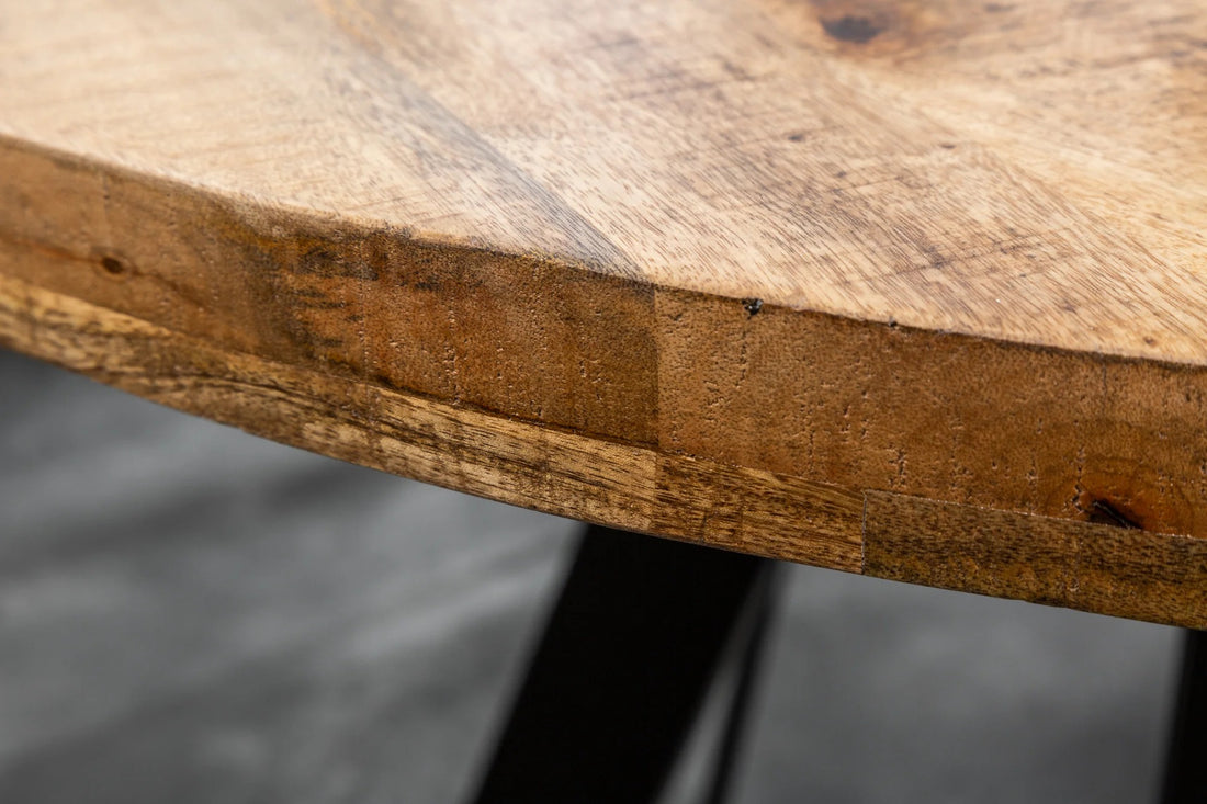 Round Dining Table Blacksmith 120cm Mango Wood Natural