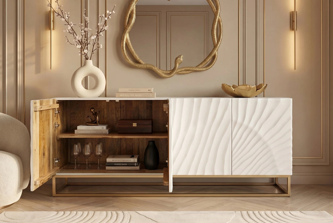Sideboard Fossil 177cm Mango Wood White