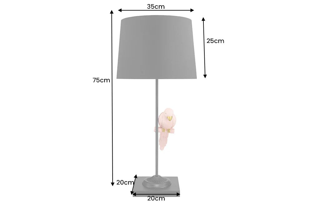 Table Lamp Wildlife 75cm Pink Parrot