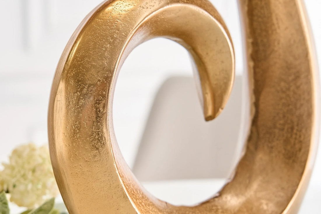 Vase Wave 47cm Metal Gold