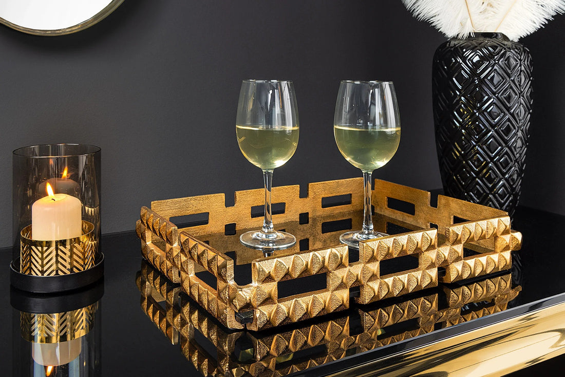 Tray Variation 41cm Metal Black Gold