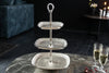 Three Tier Cake Stand Orient 44cm Vintage Metal Silver
