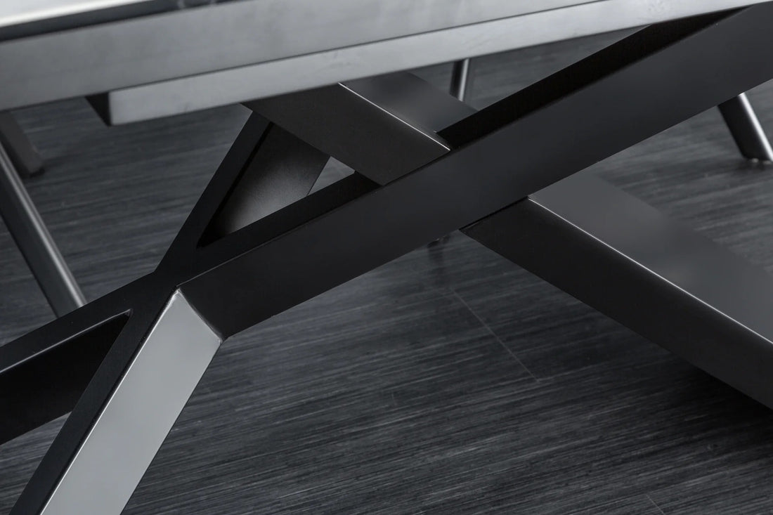 Extendable Dining Table Galactic 180-220-260cm Ceramic White Marble Look