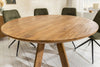 Round Dining Table Art Wood 120cm Mango Wood Brown