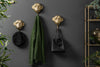 Set Of Three Coat Hooks Three Apes 25cm Metal Gold