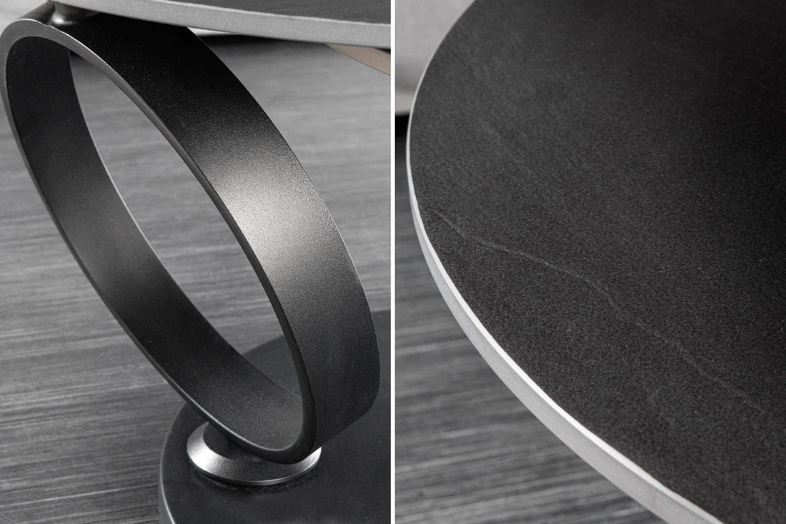 Rotating Coffee Table Axis 80-134cm Ceramic Grey