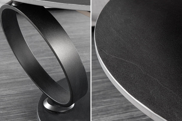Rotating Coffee Table Axis 80-134cm Ceramic Grey