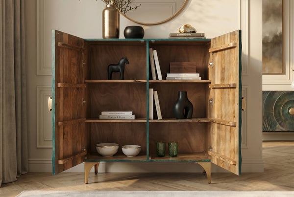 Cabinet Golden Eye 120cm Mango Wood Turquoise