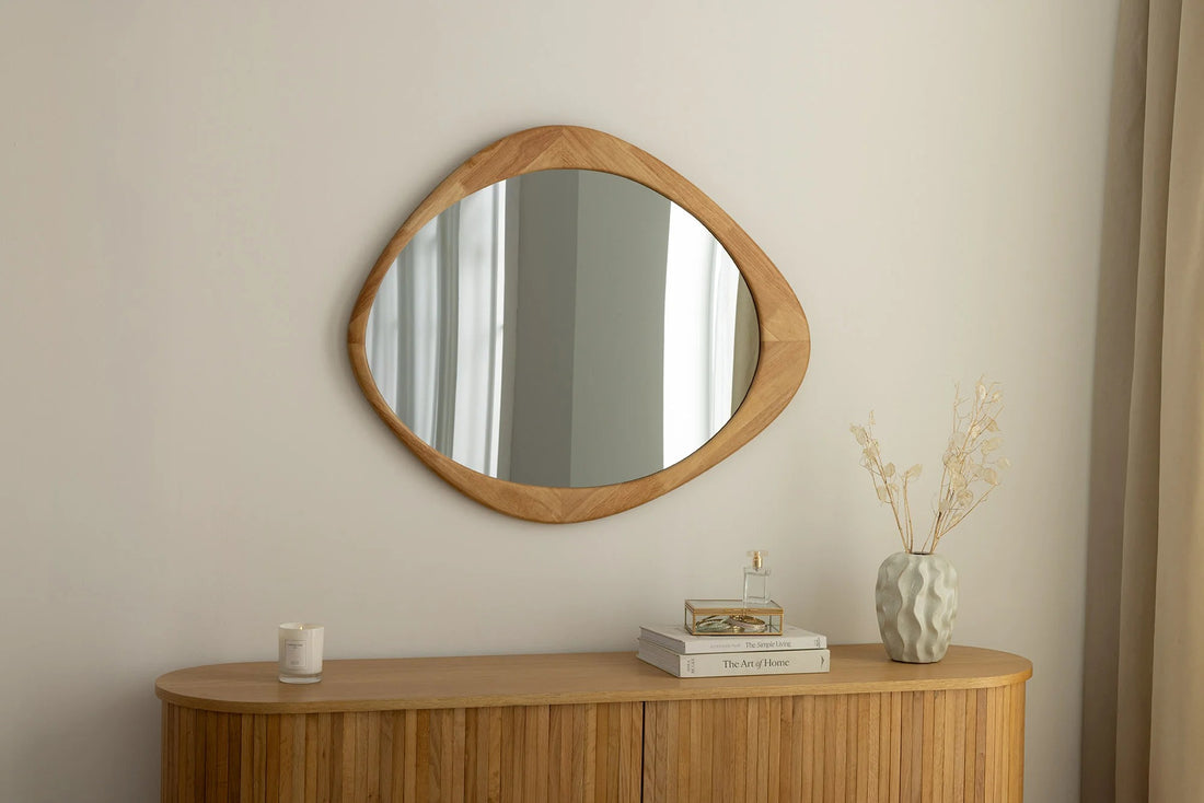 Wall Mirror Organic 89cm Oak Look