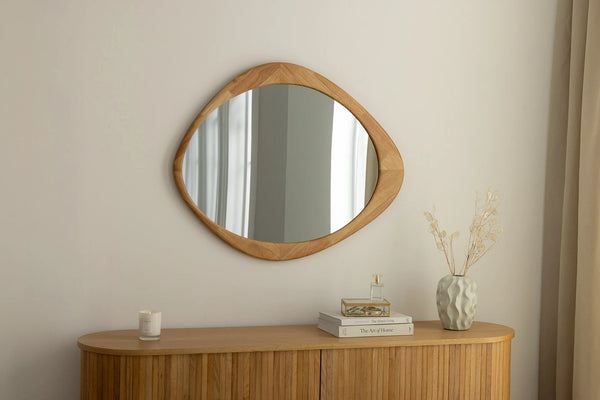 Wall Mirror Organic 89cm Oak Look