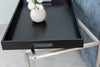 Set Of Three Nesting Coffee Tables Elements 60cm/60cm/75cm Black With Tray
