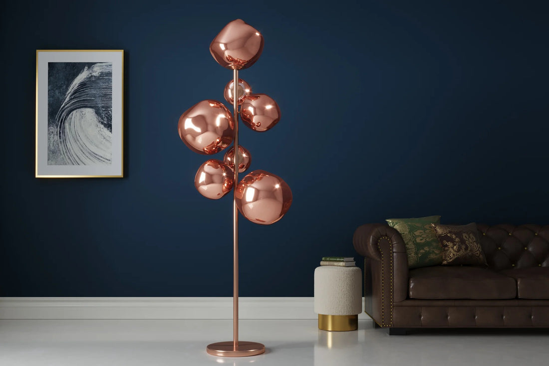 Floor Lamp Liquid Diamond 168cm Glass Copper
