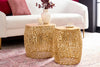 Set Of 2 Round Nesting Coffee Tables Ambrosia 35cm/45cm Metal Gold