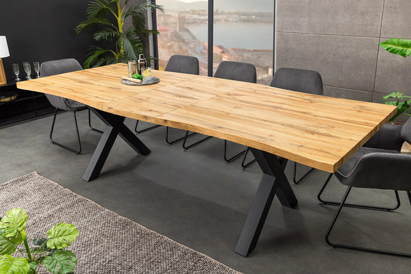Dining Table Ranger 180-220cm Wild Oak Look Natural X-Frame