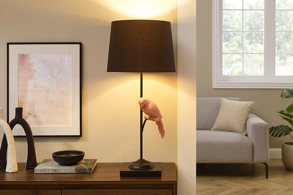 Table Lamp Wildlife 75cm Pink Parrot