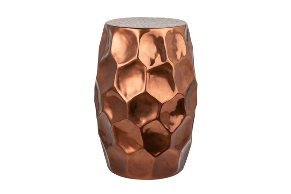 Round Side Table Organic Orient 46cm Metal Copper