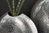 Set Of 2 Vases Oriental 30cm/40cm Metal Silver