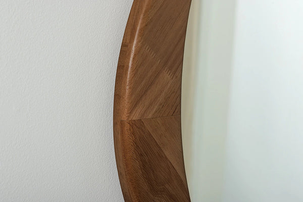 Wall Mirror Organic 65cm Walnut Look Brown