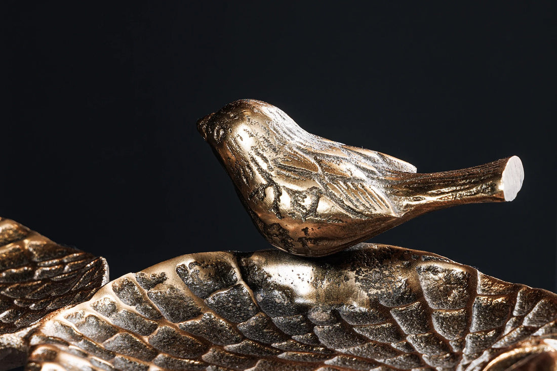 Side Table Birds 62cm Metal Brass