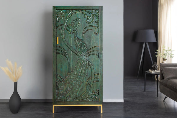 Cabinet Peacock 166cm Mango Wood Green
