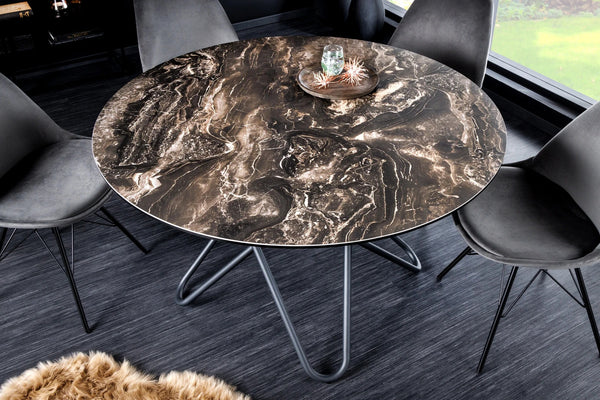 Round Dining Table Horizon 120cm Ceramic Natural Stone Taupe