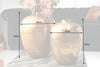 Set Of 2 Vases Oriental 27cm/33cm Metal Gold