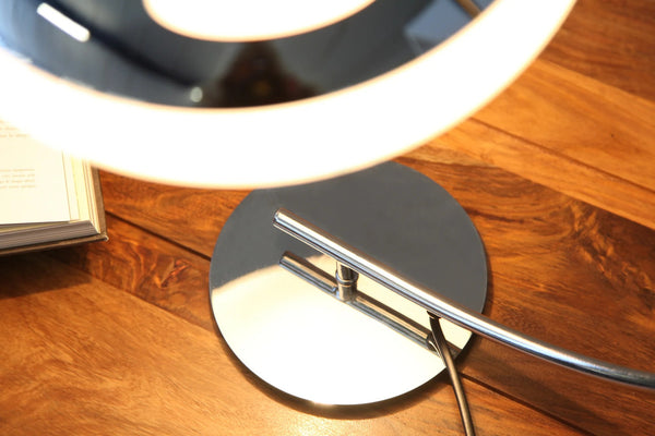 Table Lamp Luna Logo 45cm Metal Silver