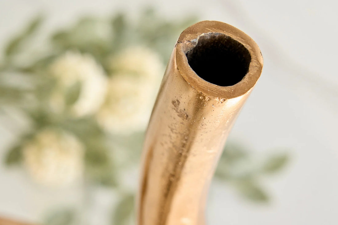 Vase Wave 47cm Metal Gold