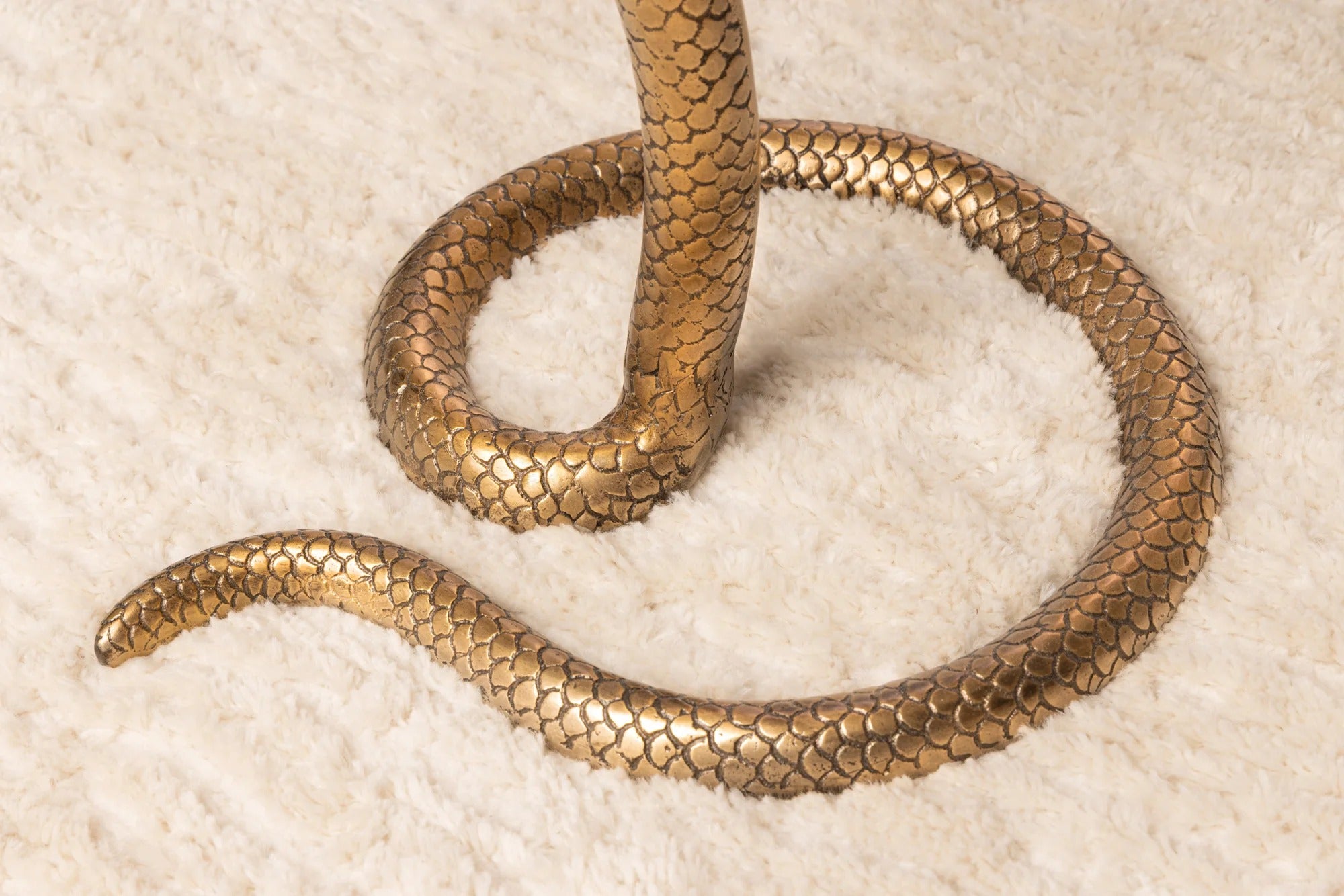 Round Side Table Wildlife Snake 62cm Glass Metal Copper