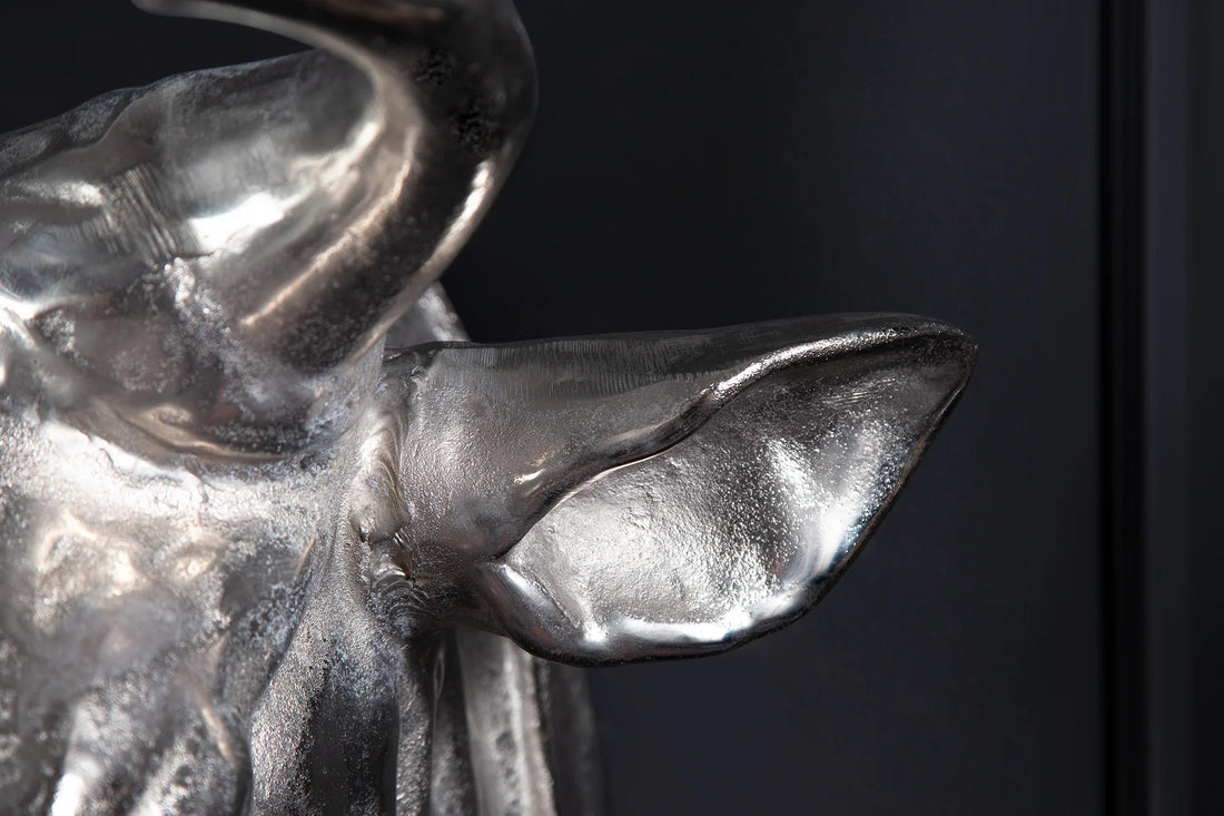 Decorative Bull Head Torero 65cm Metal Silver