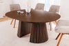 Round Extendable Dining Table Yoko 120-160-200cm Oak Wood Brown