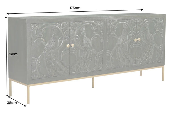 Sideboard Peacock 175cm Mango Wood Green