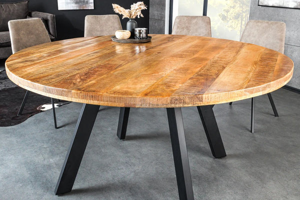 Round Dining Table Blacksmith 140cm Mango Wood Natural