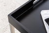 Set Of Three Nesting Coffee Tables Elements 60cm/60cm/75cm Black With Tray