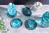 Set Of 4 Stone Coaster 11cm Agate Green