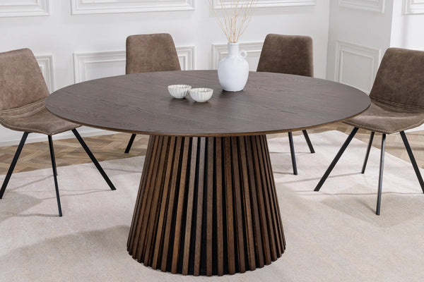 Round Dining Table Yoko 140cm Oak Wood Brown