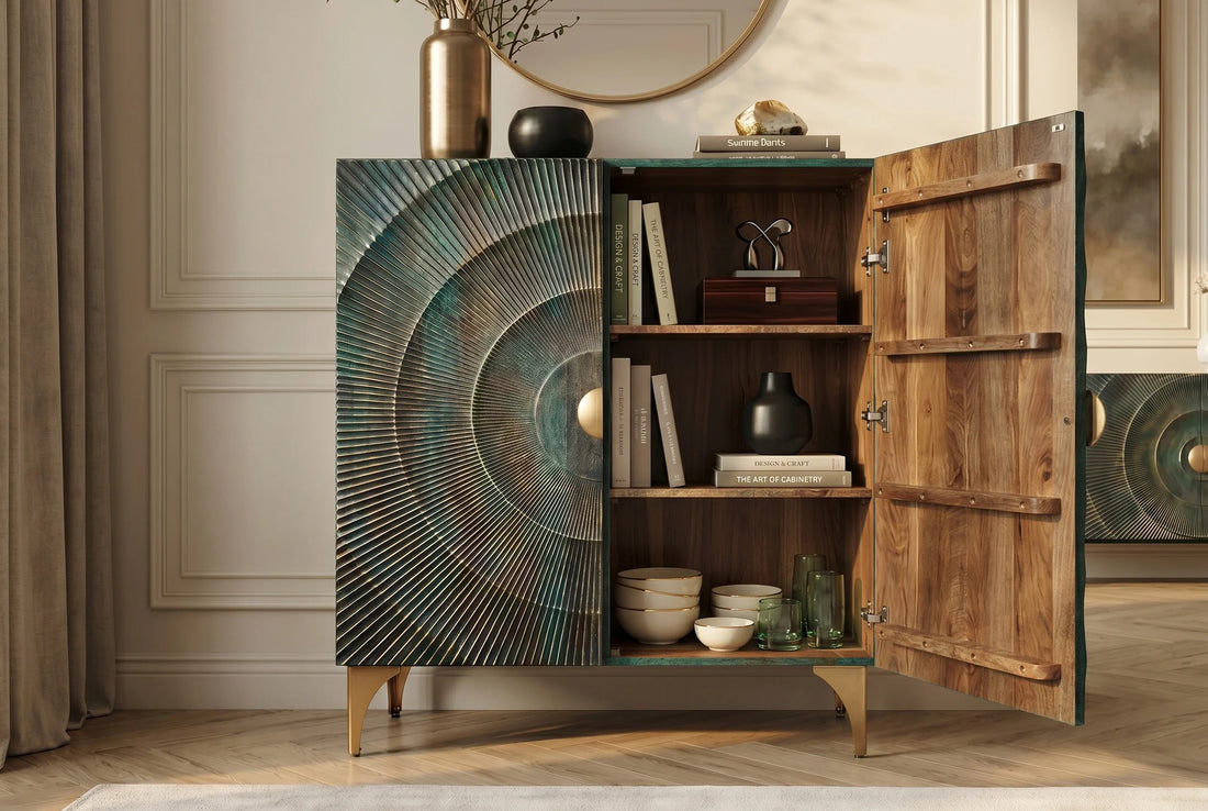 Cabinet Golden Eye 120cm Mango Wood Turquoise