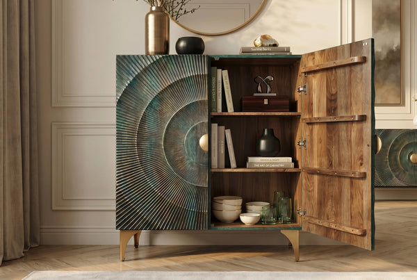 Cabinet Golden Eye 120cm Mango Wood Turquoise