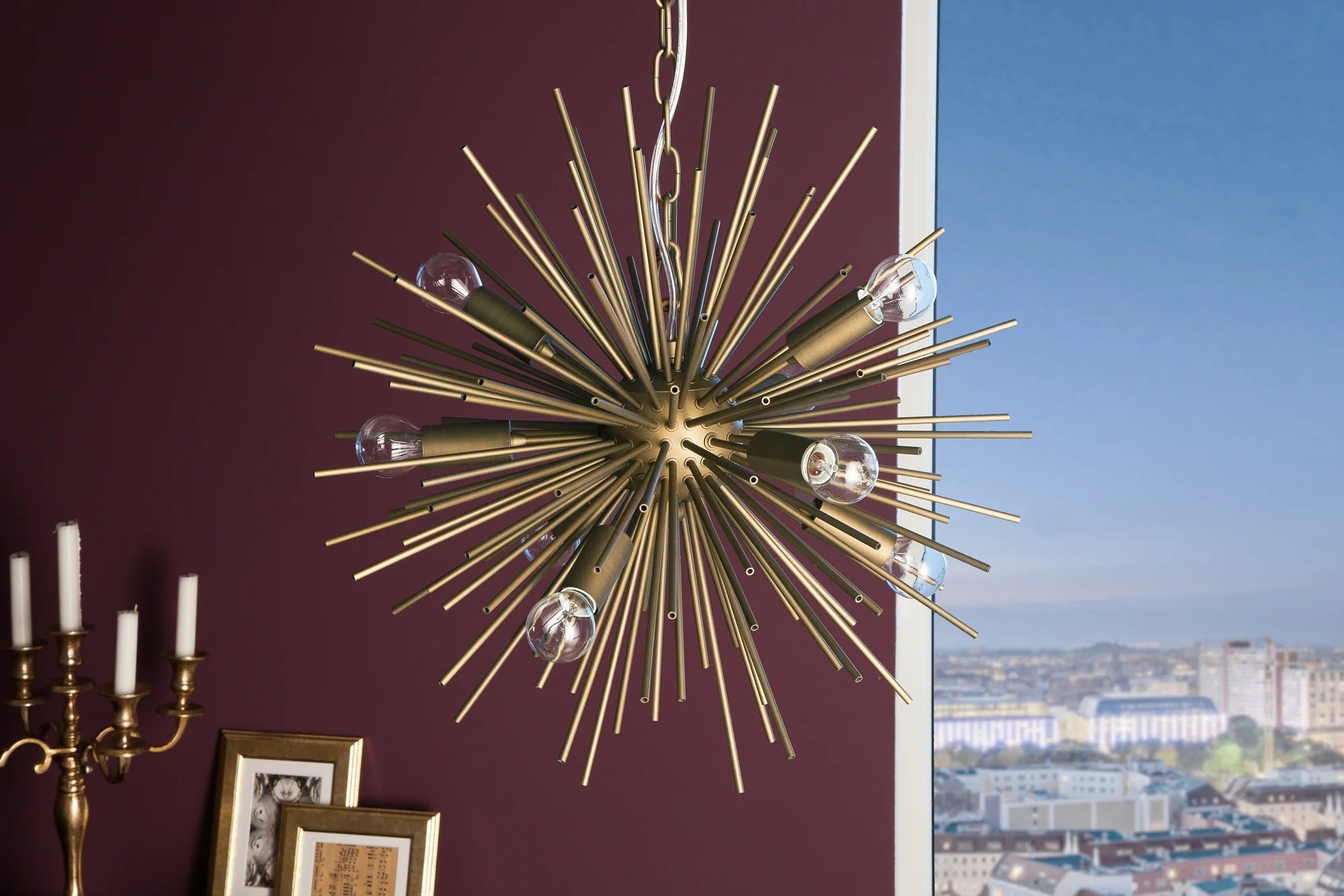 Hanging Lamp Sunlight 50cm Metal Gold