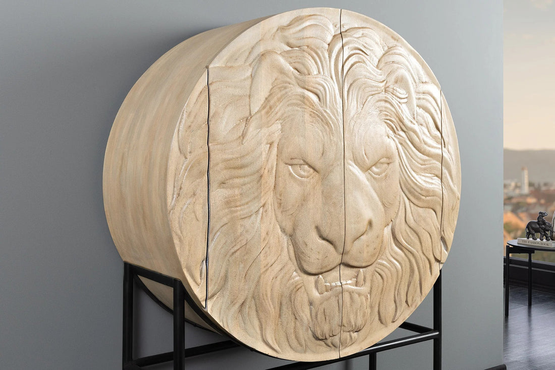 Cabinet Lion 140cm Mango Wood White