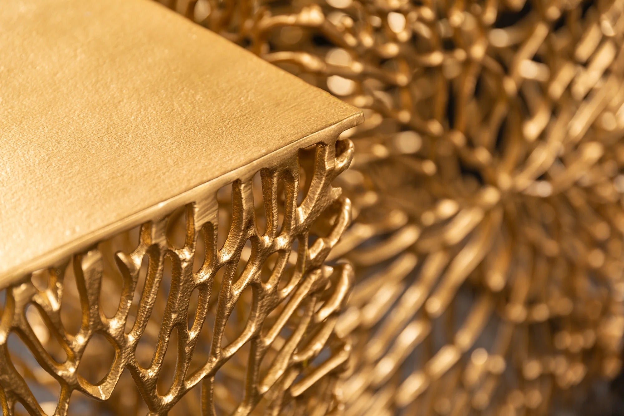 Set Of 2 Side Tables Ambrosia 40cm/45cm Metal Gold