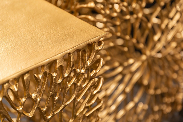 Set Of 2 Side Tables Ambrosia 40cm/45cm Metal Gold
