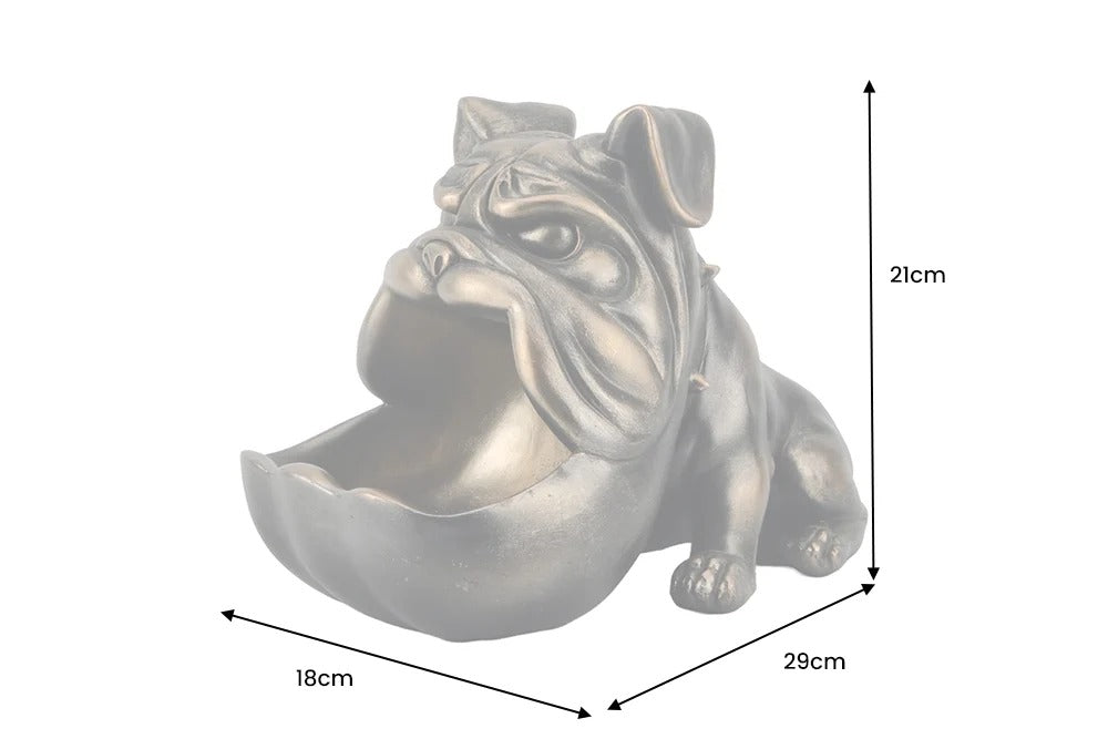 Decoration Sculpture Bulldog 29cm Polyresin Bronze