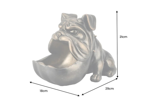 Decoration Sculpture Bulldog 29cm Polyresin Bronze