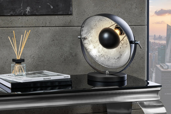 Table Lamp Studio 38cm Metal Black Silver
